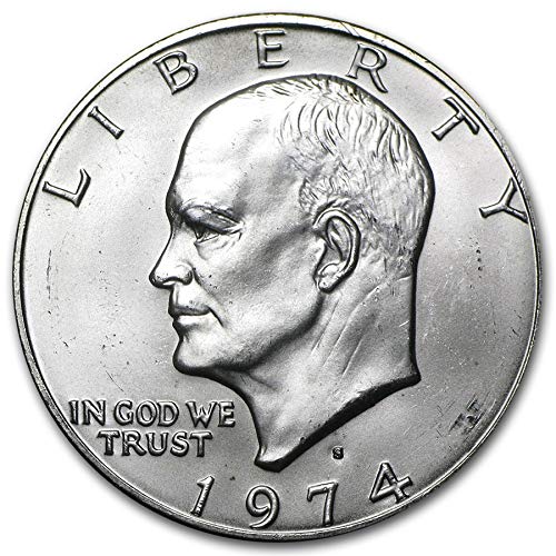 1974 S BU Eisenhower Gümüş Dolar (Ike )1 $ Parlak Dolaşımsız ABD Darphanesi