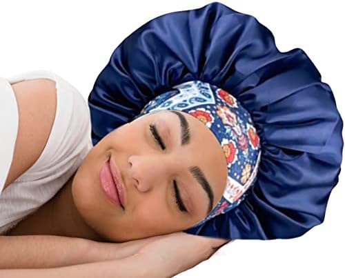Uyku için Saç Bonesi - Bukle Düğümlerini Azaltmak için Saç Sargısı- Uyku Şapkası-Siyah Kadınlar için Saç Boneleri-Bir