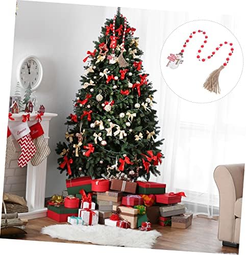 HONMEET 1 adet Dize Kardan Adam Ahşap Boncuk Doğuş Süsler Kırmızı Süs Kırmızı Ev Dekor Noel Ağacı Süsleri Noel Ağacı
