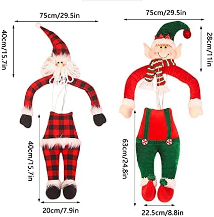 Aetygh Santa Elf Vücut Noel Ağacı Dekorasyon Süs, Peluş Noel Ağacı Çelenk Ev Dekor