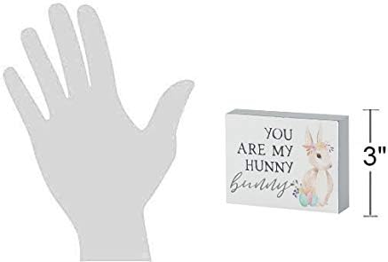 Collins Boyama 'Hunny Bunny' Ahşap Blok İşareti - Ahşap Masa Raf Dekorasyon Paskalya Sepetleri, Bahar Ev Dekor