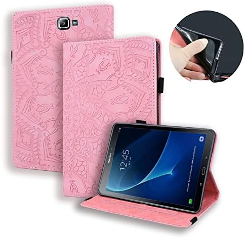 Tablet PC Durumda Samsung Galaxy Tab ile uyumlu Bir 10.1 SM-T580 / T585 İnce Hafif Kabartmalı PU Deri Flip Tutucu