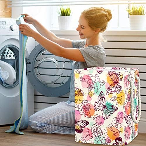 19.3 Bağlantısız çamaşır sepeti Kirli Giysiler Sepet Katlanabilir Ev Kreş Üniversite Daire Ofis Renkli Elle Çizilmiş