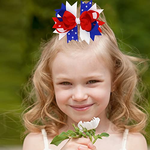 2 Adet Amerikan Bayrağı Saç Yay Klipleri, 4 Temmuz Bağımsızlık Günü ABD Vatansever Saç Klipleri Tatil Hediyeler saç
