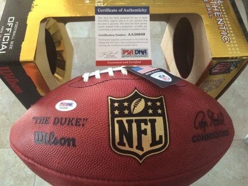 Troy Aikman İmzalı / Otomatik Resmi NFL Duke Futbolu Dallas Cowboys HOF PSA / DNA İmzalı Futbol Topları