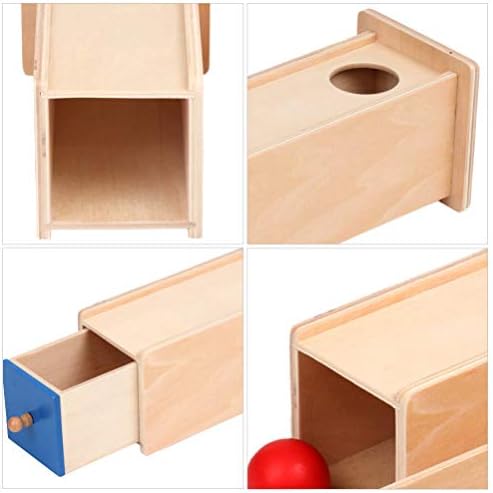 NUOBESTY 1 Takım Montessori Nesne Kalıcılık Kutusu Tepsi ve Top Çekmece Topu Damla Imbucare Kutusu Oyuncak Çocuklar