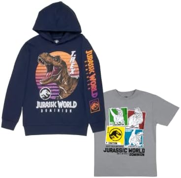 Jurassic Dünya Dominion Hoodie ve T-Shirt Combo 2-Pack Erkek, Erkek Kapüşonlu Sweatshirt ve Tee Paket Seti