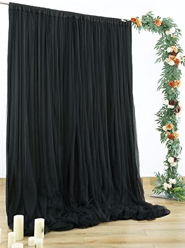 Siyah Tül Zemin Perdeleri Doğum Günü Partisi Düğün Fotoğraf Perdeler Zemin Stüdyo Photoshoot Sahne Gelin Duş 5 ft