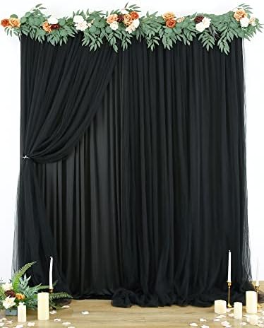 Siyah Tül Zemin Perdeleri Doğum Günü Partisi Düğün Fotoğraf Perdeler Zemin Stüdyo Photoshoot Sahne Gelin Duş 5 ft