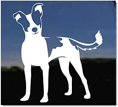 Sıçan Terrier / NickerStickers Vinil Köpek Pencere Çıkartması Uçlu Kulaklar ve Uzun Kuyruk