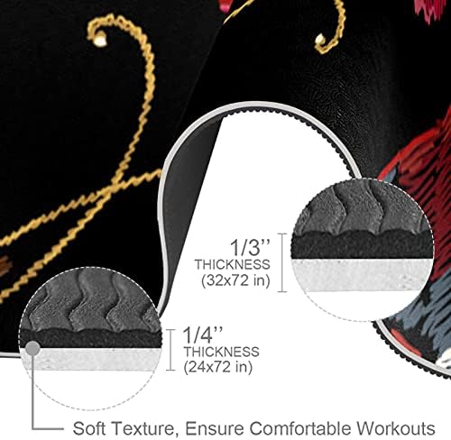 Horoz Tavuk Ayçiçeği 72x24 İnç Seyahat Yoga Mat, Kaymaz Fitness egzersiz matı Ev İçin, katlanabilir Hafif Kat egzersiz