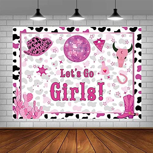 AIBIIN 7x5ft Gidelim Kızlar Zemin Cowgirl Bekarlığa Veda Partisi Süslemeleri Uzay Disko Balo Doğum Günü Partisi Afiş