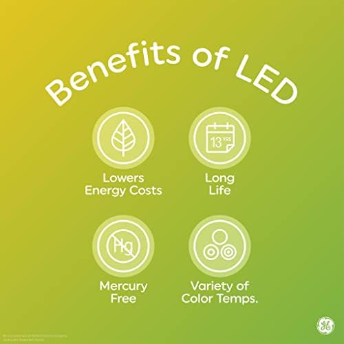 GE Lighting Relax HD A19 Genel Amaçlı LED Ampul, 60 Watt Değiştirme, Yumuşak Beyaz, Orta Taban, Kısılabilir, 2'li