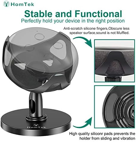 HomTek Echo Dot Standı, masa üstü tutucu Echo dot 3. Nesil, 360 ° Ayarlanabilir, Siyah