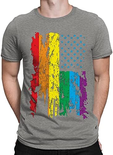 Vatansever Gömlek Erkekler için Yaz Renkli Kısa Kollu Tişörtleri O Boyun Amerikan Bayrağı Baskı T-Shirt Tops Hafif
