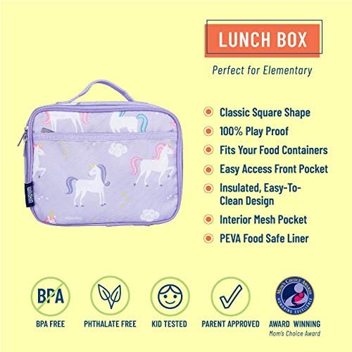 Wildkin 15 inç Çocuk Sırt çantası Paketi öğle yemeği çantası (Tek boynuzlu at)