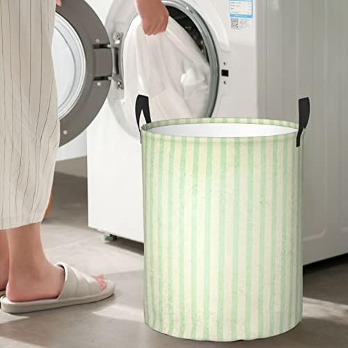 Retro Çizgili Baskılı çamaşır sepeti Katlanabilir Dairesel Sepet giysi saklama Kova Günlük İhtiyaçlar saklama çantası