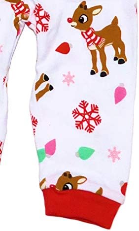 Rudolph Kırmızı Burunlu Ren Geyiği Bebek Kız 2 Parça Pijama Takımı