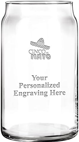 Cinco De Mayo Kişiselleştirilmiş Bira Can Gözlük, 16 oz Lazer Kazınmış Özel Cinco De Mayo Bira Can Cam Hediye, gravür