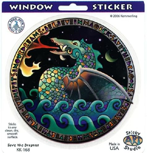 Peacemonger Vitray Ejderha Sanat Çıkartması Pencere Sticker