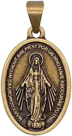 Our Lady of Grace Mucizevi Madalya Kolye / Altın Tonlu Metal Çekicilik / Dini kolyelere veya Şapellere harika Bir
