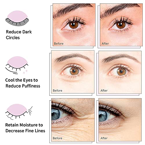 AVJONE 24K Altın Göz Maskesi (2'li Paket) - 60Pairs-Kabarık Gözler ve Koyu Halkalar Tedavileri - Basıncı Azaltın ve