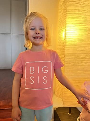UNİQUEONE Büyük Kardeş Renkli Kardeş Ortaya Duyuru T-Shirt Bebek ve Yürümeye Başlayan Kızlar için Kardeş Kıyafetler