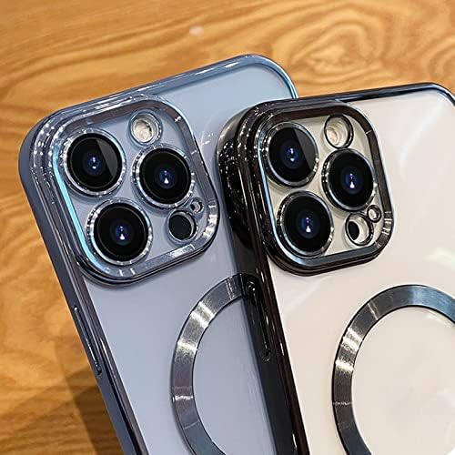 aowner Manyetik Şeffaf Kılıf iPhone 11 Pro Max Kılıf ile Kamera Lens Koruyucu, MagSafe ile Uyumlu, Sararmayan Slim