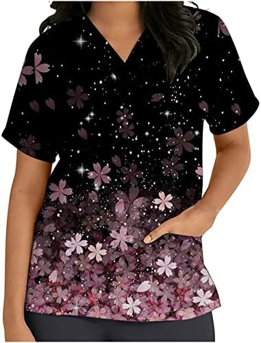 Bluz Genç Kızlar Yaz Sonbahar Kısa Kollu 2023 V Boyun Grafik Çalışma Ofisi Fırçalama Üniforma Bluz Gömlek Kadınlar