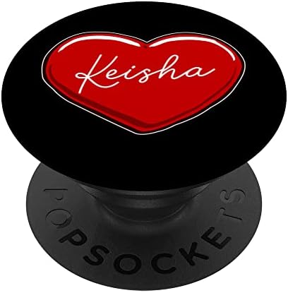 Elle Çizilmiş Kalp Keisha - İlk İsim Kalpler Keisha'yı Seviyorum PopSockets Değiştirilebilir PopGrip