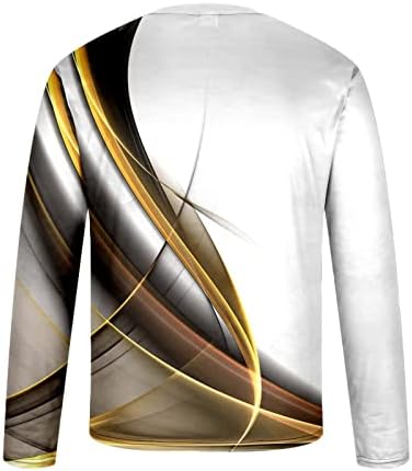 Uzun Kollu Tee Gömlek Erkekler için Rahat Yuvarlak Boyun Kazak Hattı 3D baskılı tişört Bluz Spor Atletik Gömlek