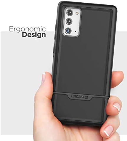 Kaplı Rebel Samsung Galaxy Note 20 için Kılıf, Ağır Koruma-Kablosuz Şarj Uyumlu (Siyah)