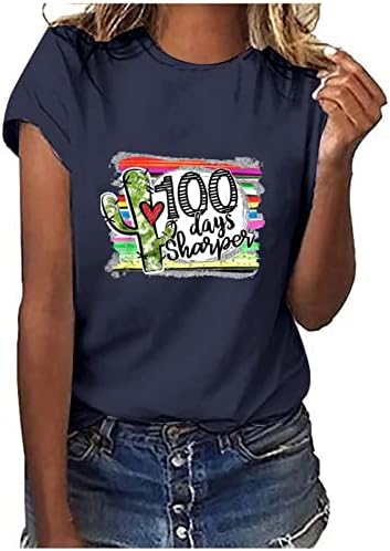 Kısa Kollu T Shirt Bayan Komik Mektup Baskı Genç Kızlar Dışarı Çıkmak Gevşek Rahat Şık Bluz T-Shirt Tunikler
