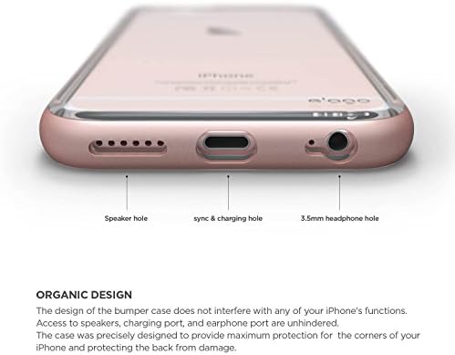elago iPhone 6 S Durumda, [Dualistik] [Kristal Gül Altın] - [Premium Alüminyum Tampon] [Çift Katmanlı][Premium hibrit