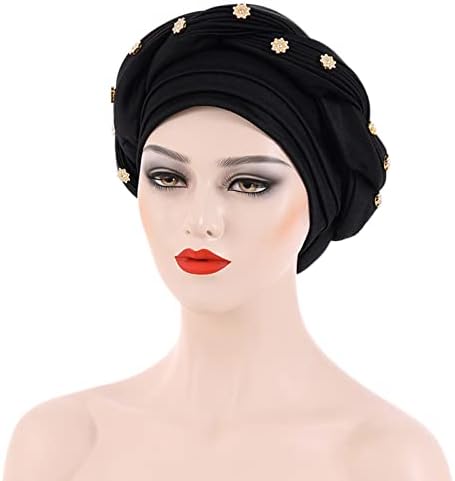 Kadın Türban bere şapka Bohemian Fırfır Müslüman Çiçek Türban Büküm Düğüm Kanseri Streç Şapkalar Kadınlar için saç