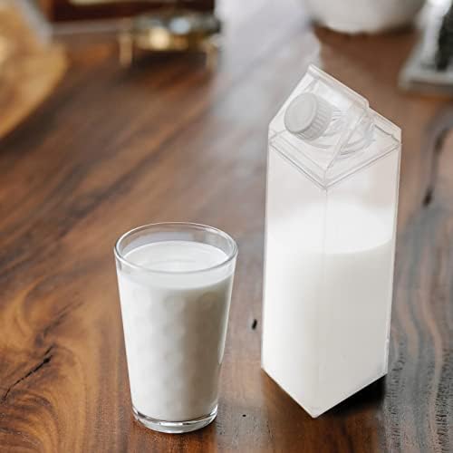 Zerodeko Kahve Kreması Süt Karton Su Şişeleri, Plastik Şeffaf Süt Şişeleri, Taşınabilir Yeniden Kullanılabilir Süt