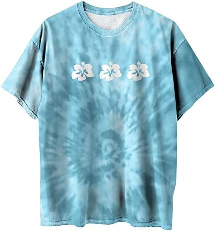 Kız T Shirt Kısa Kollu Pamuklu Grafik Gevşek Fit Ortaçağ Batik Brunch Bluz T Shirt Bayan SX