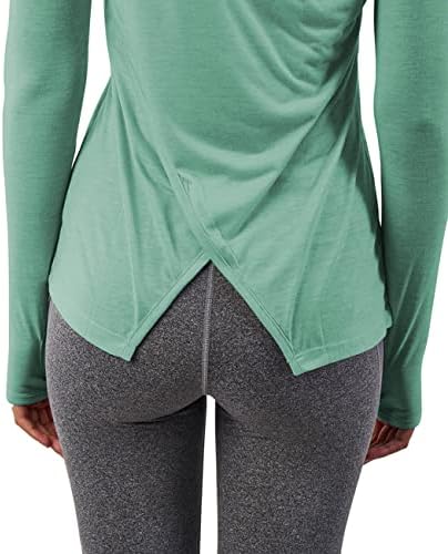 Bestısun Uzun Kollu Yoga Egzersiz Kadınlar için Hafif Thumbhole Gömlek Atletik Giyim Tops