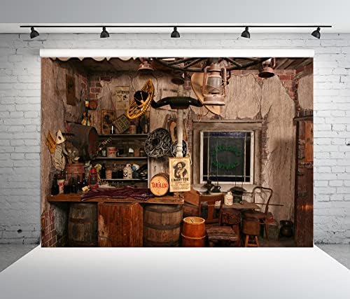 BELECO 10x8ft Kumaş Kovboy Tema Vahşi Batı Salon Fotoğraf Backdrop Eski Batı Evi Perişan İç Bar Sahne Zemin Doğum