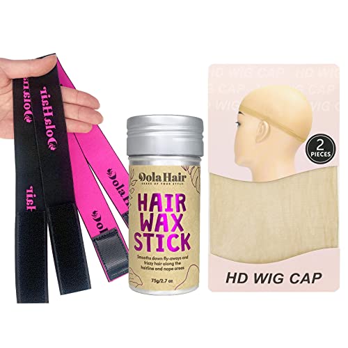 Dolahair saç vaksı Sopa ile 2 Pcs Dantel Erime Bandı, HD Peruk Kap için Dantel ön peruk Elastik bantlar için Peruk