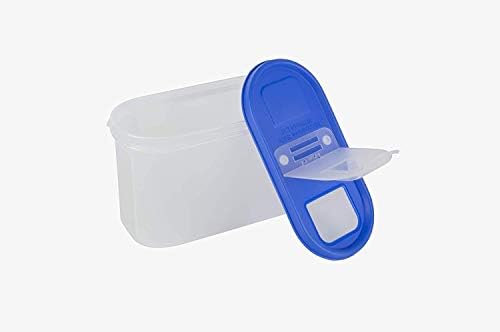 Keskin Uçlu Flip-Top İstiflenebilir BPA İçermeyen Hava Geçirmez Mutfak Saklama Kabı Seti, Şevkli Mavi, 1200ML (5 Bardak/40