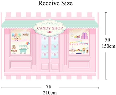 Şeker Dükkanı Zemin Kızlar için Pembe Candyland Tatlı Lolipop Shoppe Doğum Günü Partisi Fotoğraf Arka Plan Süslemeleri