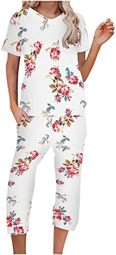 Giysi Pamuk Grafik Capri Düz Bacak Pantolon Setleri Kızlar için pantolon Setleri Sonbahar Yaz Bayanlar 6E 6E