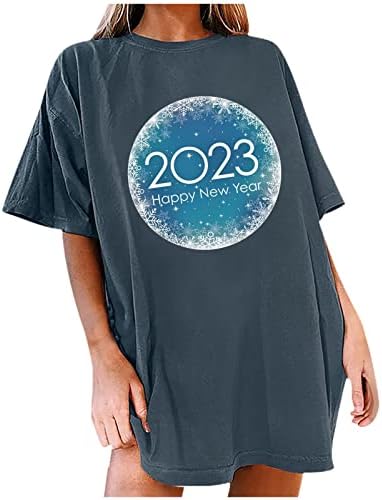 Kadınlar 2023 Elbise Moda Kısa Kollu Crewneck Grafik Rahat Üst Gömlek Yaz Sonbahar Bluz Bayan S2 S2