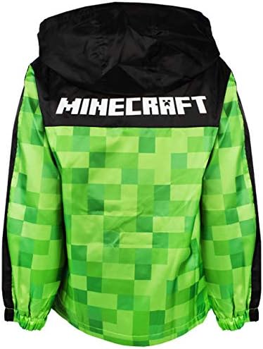 Minecraft Erkek Ceket Su Geçirmez Hoodie Sarmaşık Polar Astarlı Yağmurluk