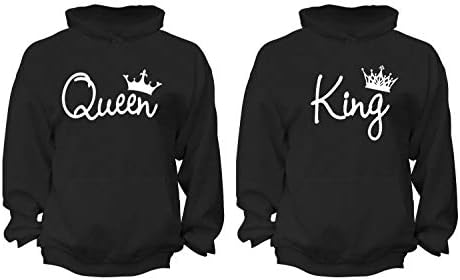 XtraFly Giyim kadın Kraliçe Kral Reina Rey sevgililer Eşleştirme Çiftler Kapüşonlu Sweatshirt svetşört