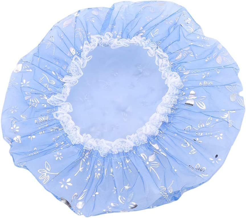 Duş Bonesi Bayanlar banyo bonesi saç bonesi Yeniden Kullanılabilir Sevimli Dayanıklı Hafif Unisex, Mavi Çekici İşleme