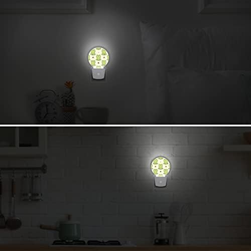 DXTKWL Sevimli Hayvan Kurbağa Yuvarlak gece ışıkları 2 Paket, kurbağa Plug-in LED Gece Lambası Otomatik Şafak Sensörü