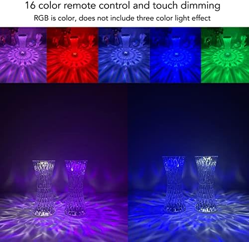 Hyuduo RGB kristal lamba uzaktan kumanda ve şarj edilebilir pil ile 16 renk Değiştirme başucu gece bar için ışık yatak