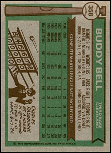 1976 Topps 358 Buddy Bell Cleveland Kızılderilileri (Beyzbol Kartı) ESKİ Kızılderililer